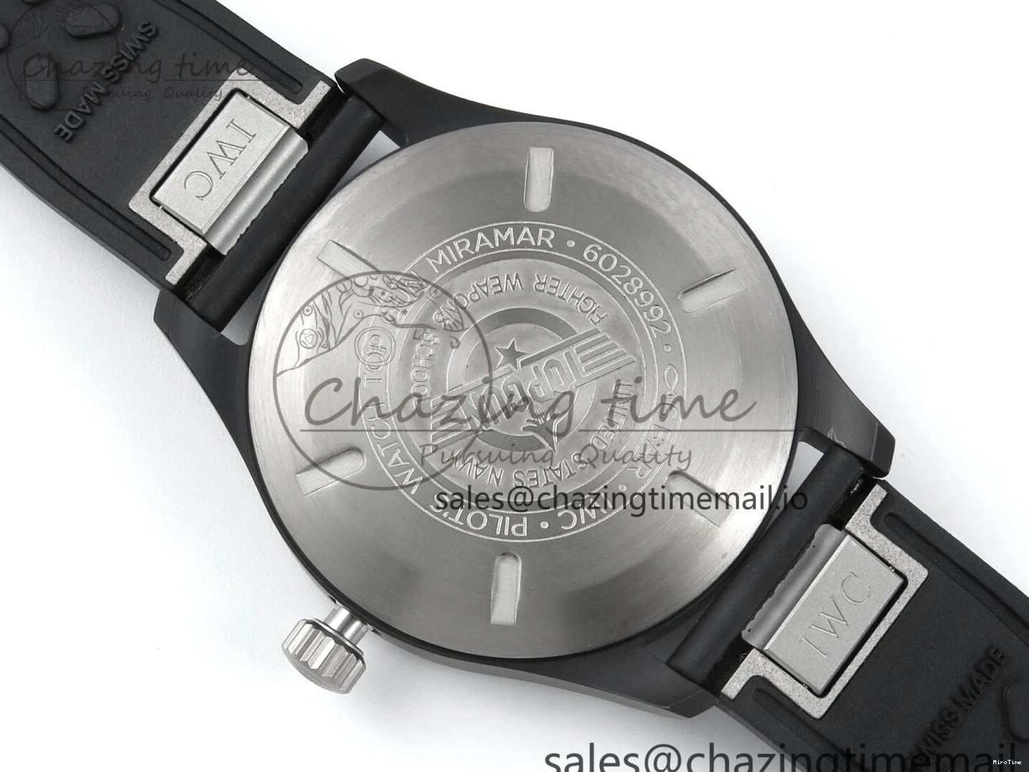 MIROTIME 0317 Pilot Top Gun IW326901 M+F 1:1 Best Edition Black Dial on Black Rubber Strap A SportInspired 6999